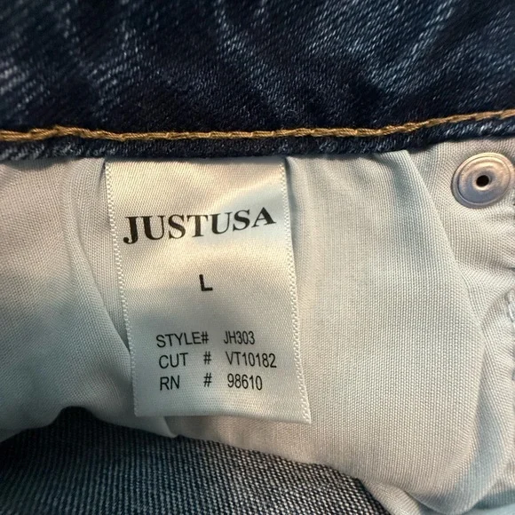 Just USA Blue Jean Shorts Distressed High-Waisted - Picture 6 of 7